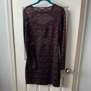 Express Red Long Sleeve Bodycon Dress